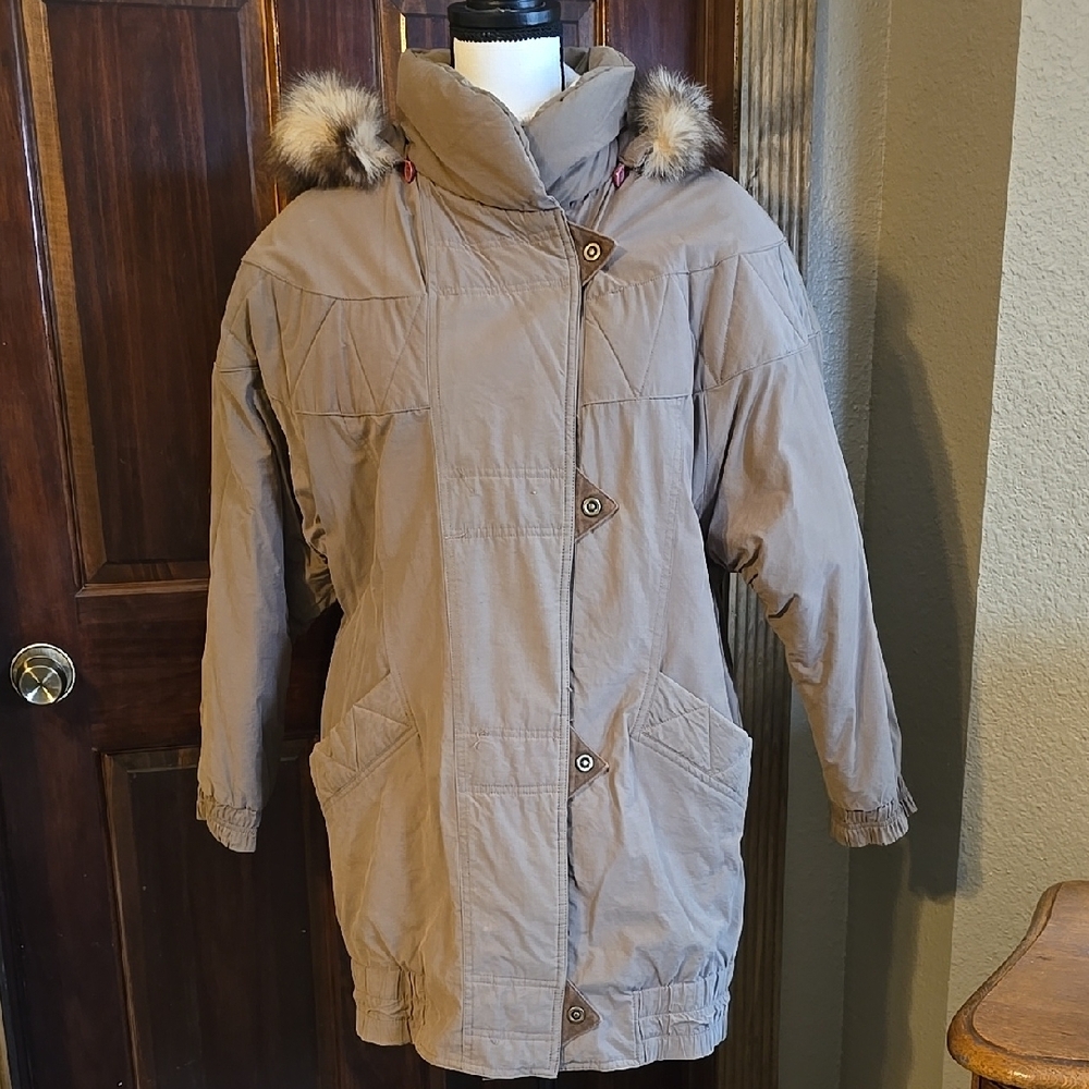 Cyclone Brown Jacket with Removable Faux Fir Hood.